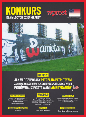 Młodzi Polacy i patriotyzm – konkurs WPROST i ambasady USA dla adeptów dziennikarstwa